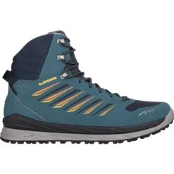 LOWA Chaussures Homme - Axos GTX Mid - Steel Blue/orange