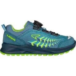 LOWA Chaussures Enfant - Ferrox GTX Lo Junior - Petrol/lime (Pointure 30-35) - 2023