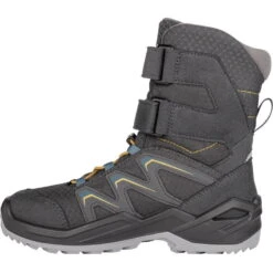 LOWA Chaussures Enfant - Maddox Warm GTX Hi Junior - Graphite/bleu Acier (Pointure 25-35) -Lowa Boutique lowa 640783 9697 maddox warm gtx hi graphite steelblue c 1543420