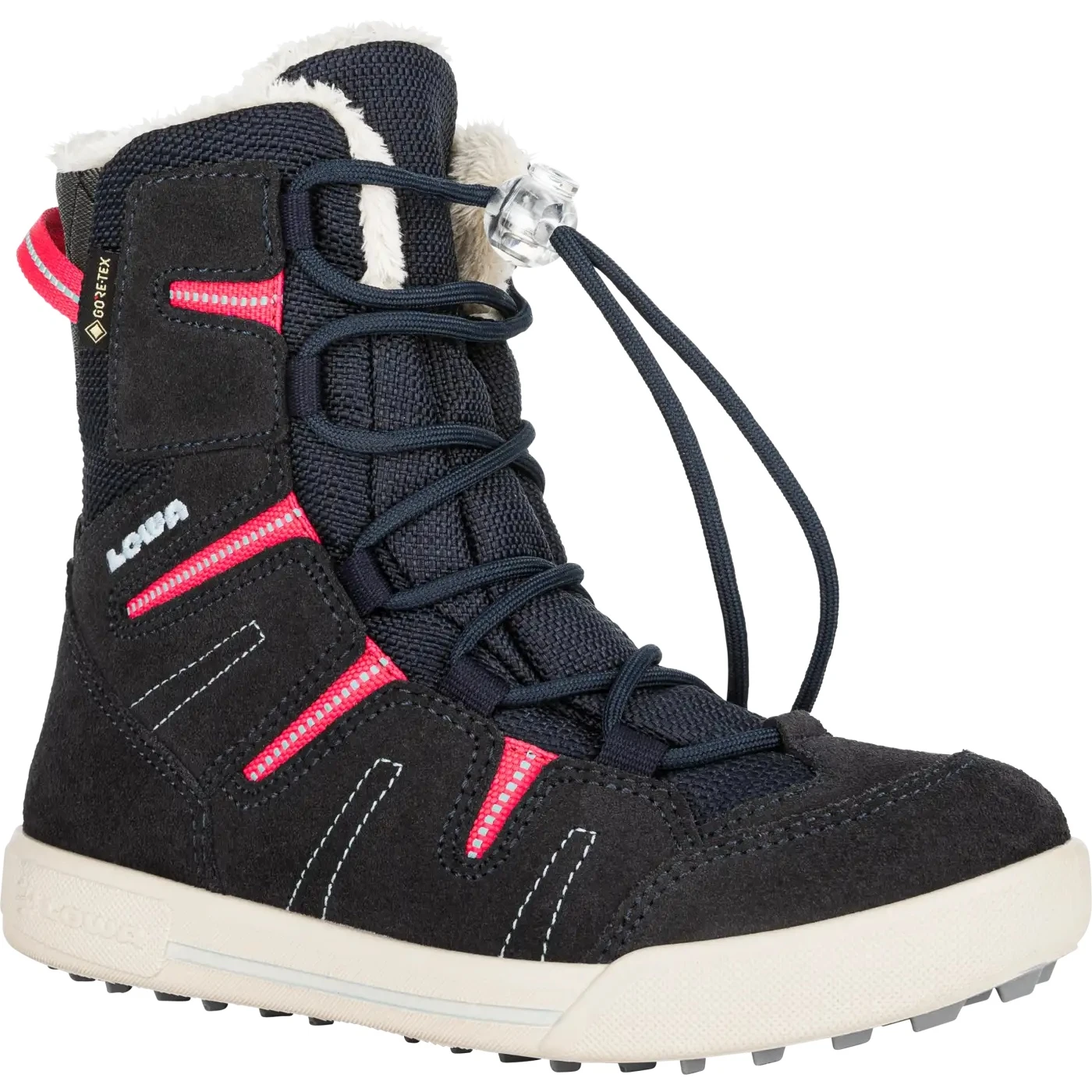 LOWA Lucy GTX Kids Winter Boots (Size 25-35) - Navy/fuchsia 4 LOWA Lucy GTX Kids Winter Boots (Size 25-35) - Navy/fuchsia – Image 2